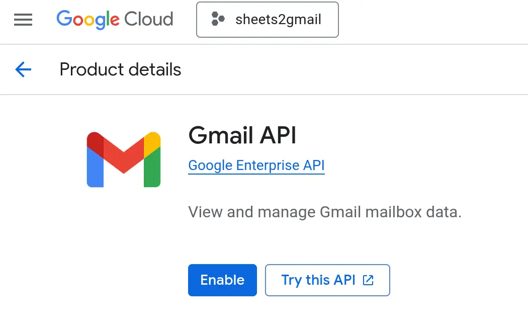 Activating Gmail API in Google Cloud to enable automated email sending